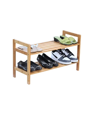 Oceanstar 2-Tier Bamboo Shoe Rack
