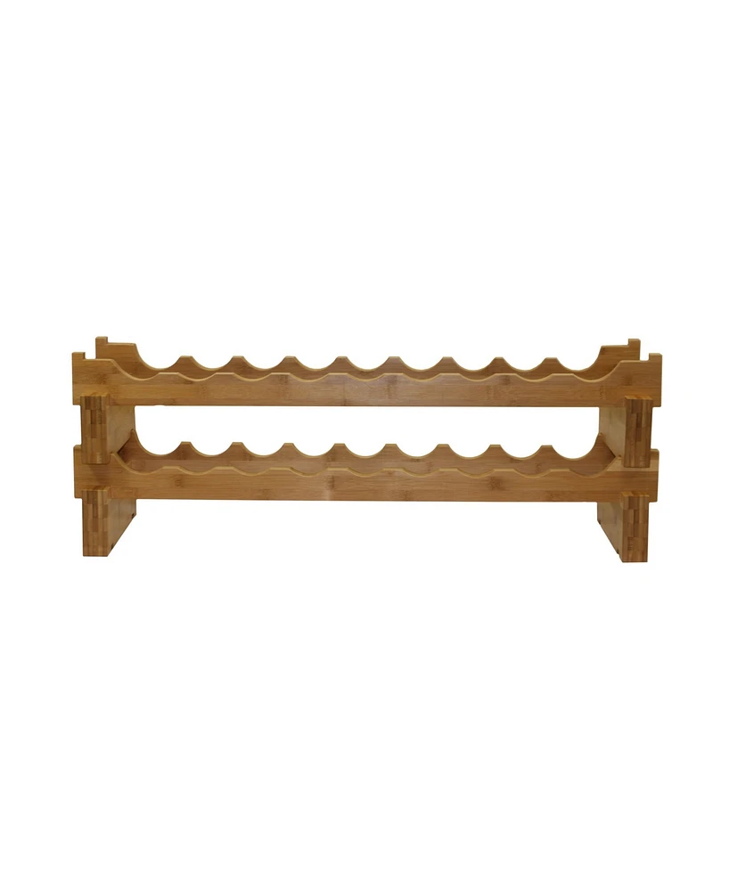 Oceanstar 18-Bottle Stackable Bamboo Wine Rack