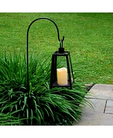 Lumabase Warm Black Tapered Metal Lantern with Led Candle