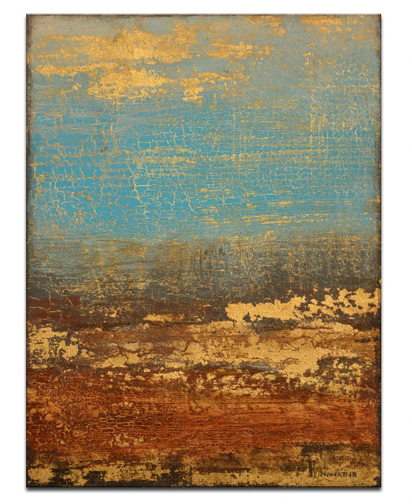 Ready2HangArt 'Yellow River' Abstract Canvas Wall Art - 40" x 30"