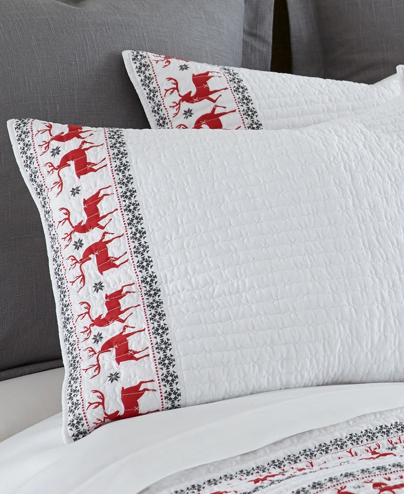 Levtex Rudolph Reindeer Border 3-Pc. Quilt Set