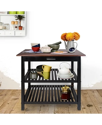 Kitchen Island with Solid Wood