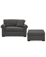 Closeout! Astra 59" Fabric Chair Bed & 36" Storage Ottoman Set, Created for Macy's
