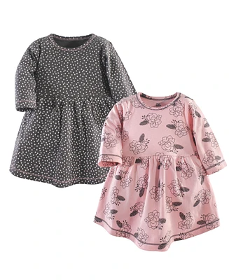 Yoga Sprout Baby Girls Comfy Warm All-Day Long Sleeve Dress 2Pk