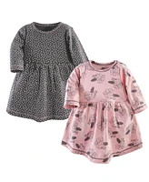 Yoga Sprout Baby Girls Comfy Warm All-Day Long Sleeve Dress 2Pk