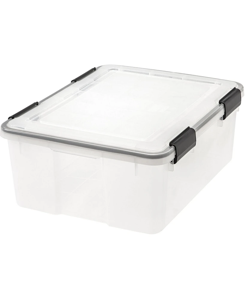 Iris 30.6qt Weatherpro Airtight Plastic Storage Bin with Lid and Seal and Secure Latching Buckles
