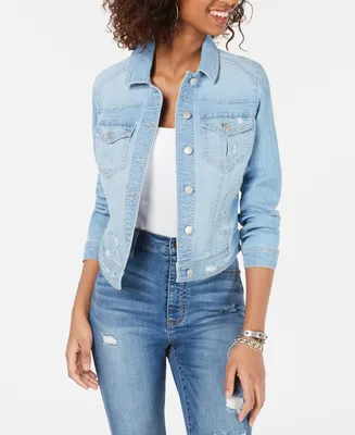 Tinseltown Juniors' Distressed Jean Jacket