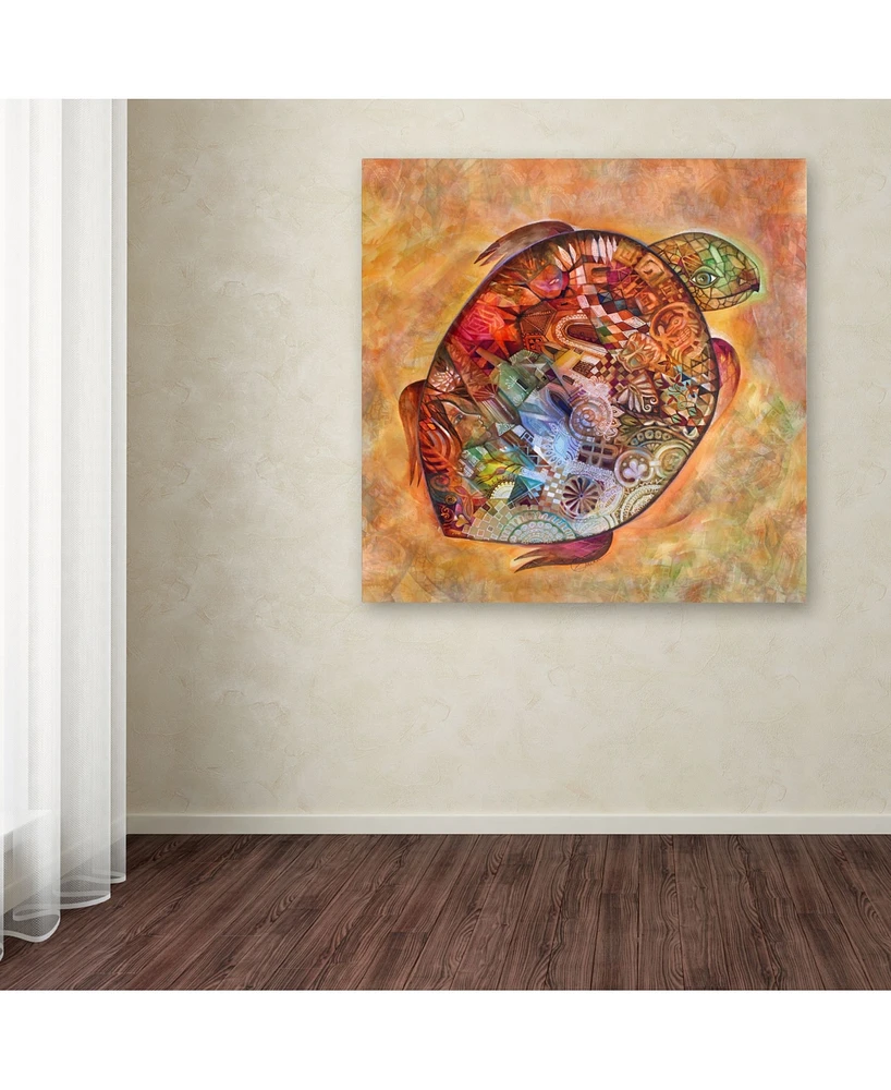Oxana Ziaka 'Turtle' Canvas Art - 18" x 18" x 2"