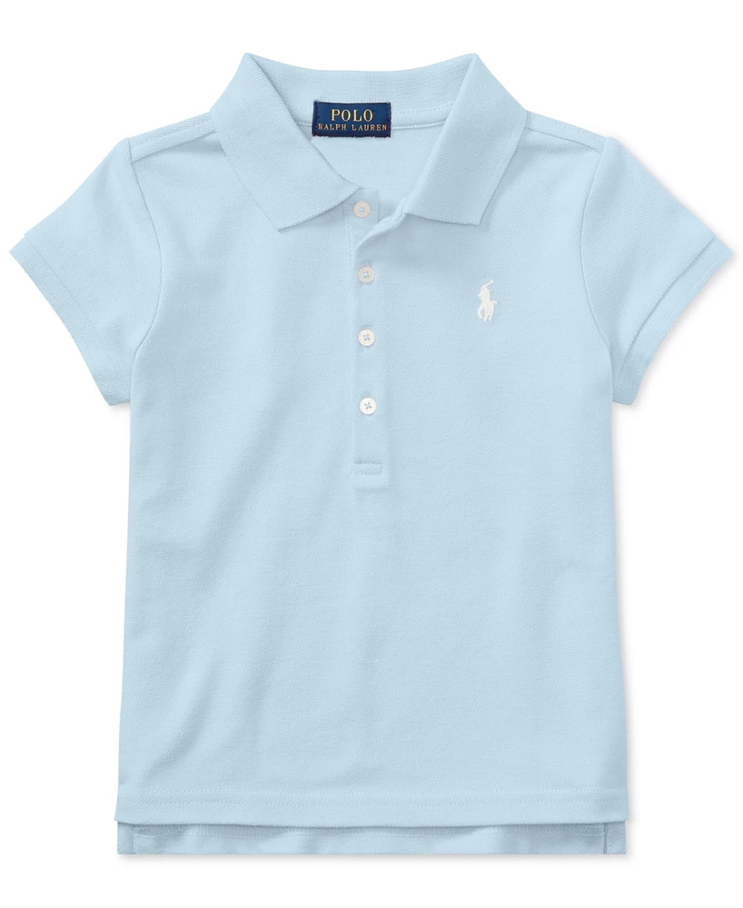 Polo Ralph Lauren Toddler and Little Girls Short Sleeve Stretch Cotton Mesh Shirt