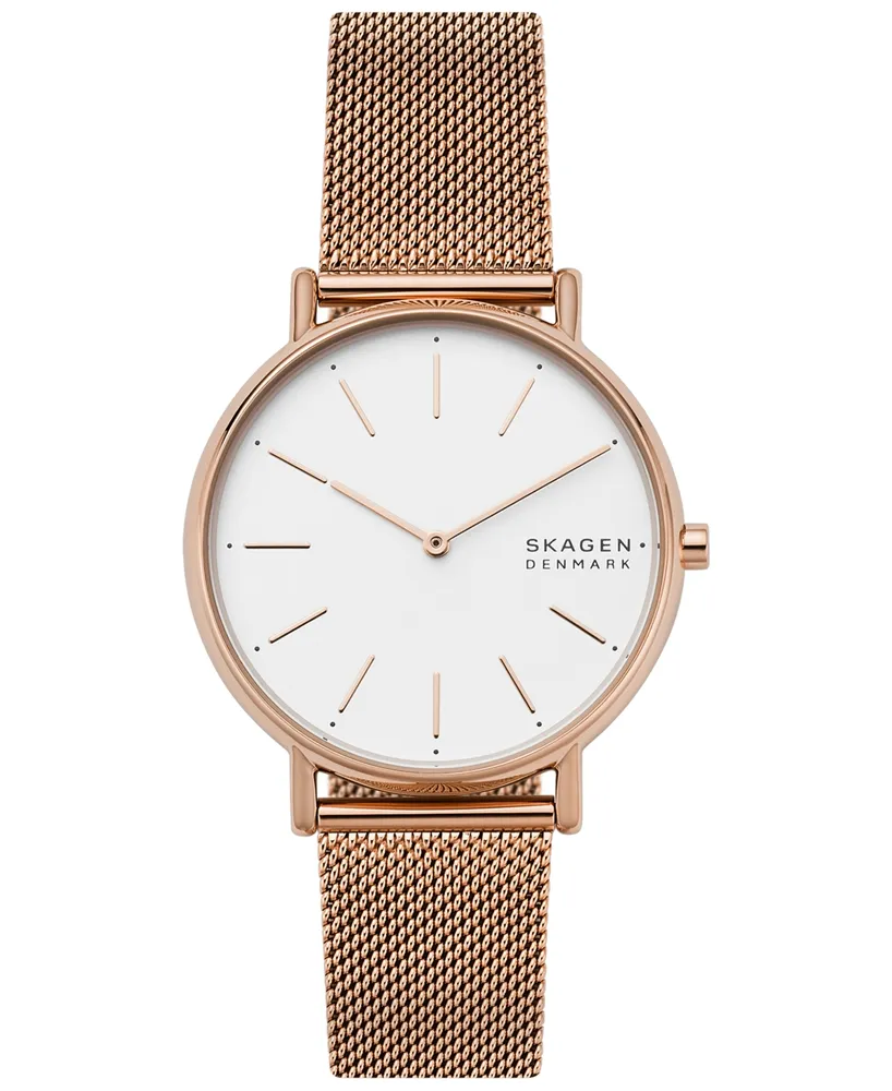 Skagen Women's Signatur Rose Gold-Tone Stainless Steel Mesh Bracelet Watch 38mm