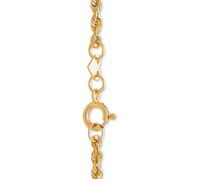 Lightweight Rope Chain 24" Necklace (1-3/4mm) in 14k Yellow Gold