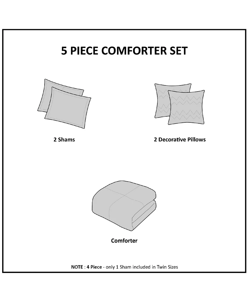 Intelligent Design Abby Pintucked Metallic -Pc. Comforter Set