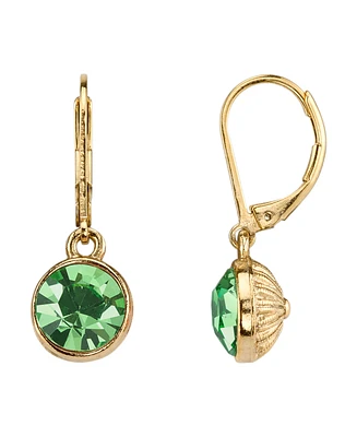 2028 14K Gold-Dipped Period Green Faceted Drop Earrings
