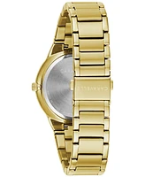 Caravelle Designed by Bulova Designed by Bulova Men's Diamond-Accent Gold-Tone Stainless Steel Bracelet Watch 40mm