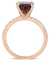 Garnet (3 ct.t.w.) and Diamond (1/10 Ring 10k Rose Gold