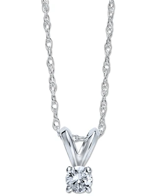 Round-Cut Diamond Pendant Necklace 10k Yellow or White Gold (1/10 ct. t.w.)