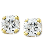 Round-Cut Diamond Accent Stud Earrings in 10k Gold
