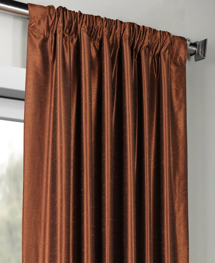 Half Price Drapes Copper Kettle Vintage Textured Faux Dupioni Silk Curtain