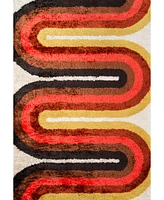 Novogratz Retro Ret-2 Red 5' x 7'6" Area Rug