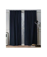 Nicole Miller Mellow Slub Textured Hidden Tab Top Curtain Panel Pair