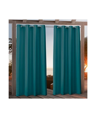 Nicole Miller Canvas Indoor/Outdoor Grommet Top 54" X 96" Curtain Panel Pair
