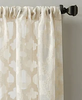 Yvette Trellis Jacquard Sheer Rod Pocket Curtain Panel