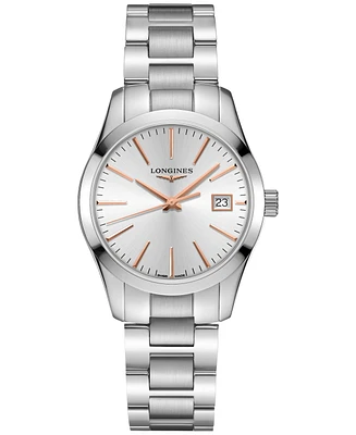 Longines Women's Swiss Conquest Classic Stainless Steel Bracelet Watch 34mm