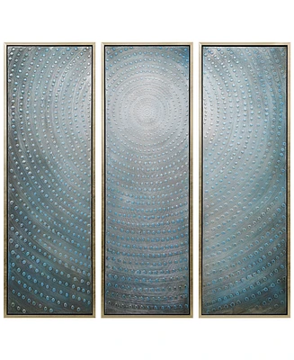 Empire Art Direct Concentric 3-Piece Textured Metallic Hand Painted Wall Art Set by Martin Edwards, 60" x 20" x 1.5"
