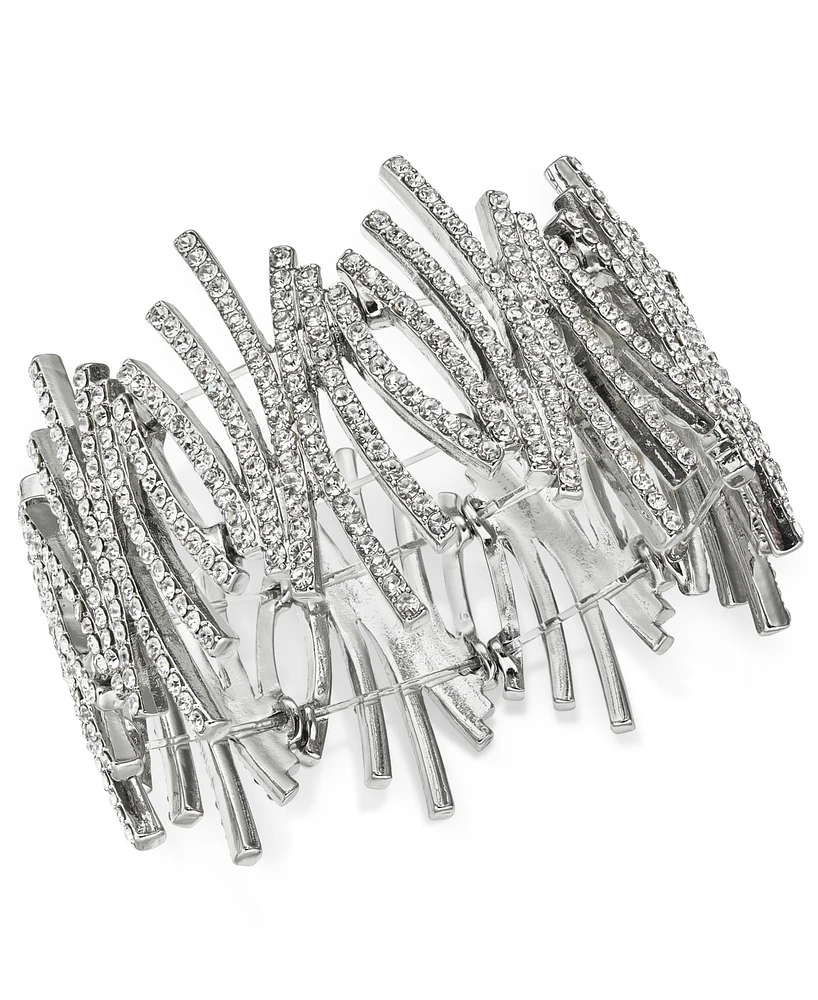 I.n.c. International Concepts Crystal Zig-Zag Stretch Bracelet, Created for Macy's