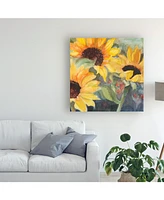 Sandra Iafrate Sunflowers in Watercolor Ii Canvas Art - 27" x 33"