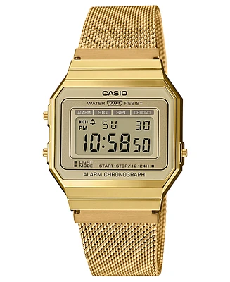 Casio Unisex Gold-Tone Stainless Steel Mesh Bracelet Watch 35.5mm