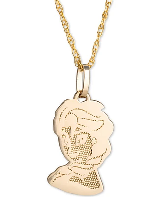Disney Children's Frozen Elsa 15" Pendant Necklace in 14k Gold