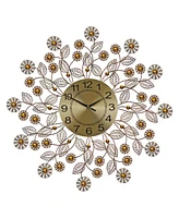Three Star Flowers Wall Clock