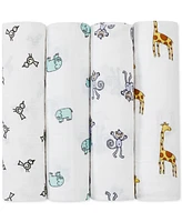 aden by aden + anais Baby Boys or Baby Girls Jungle Swaddles, Pack of 4