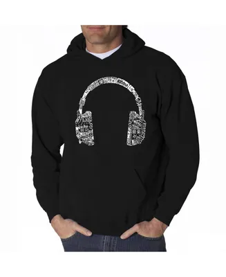 La Pop Art Men's Word Hoodie - Headphones Music Different Languages