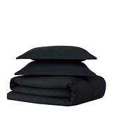 Brooklyn Loom Solid Cotton Percale -Pc. Duvet Cover Set