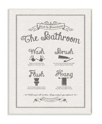 Stupell Industries Guide To Bathroom Procedures Linen Look Art Collection