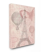 Stupell Industries Eiffel Tower Hot Air Balloon Paris Canvas Wall Art, 16" x 20"