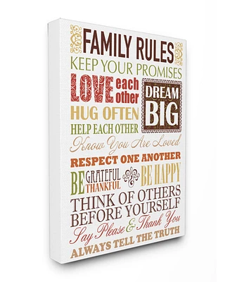 Stupell Industries Home Decor Family Rules Autumn Colors Canvas Wall Art, 24" x 30"