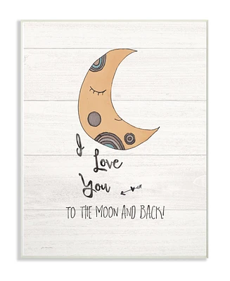 Stupell Industries I Love You Moon Wall Plaque Art, 12.5" x 18.5"