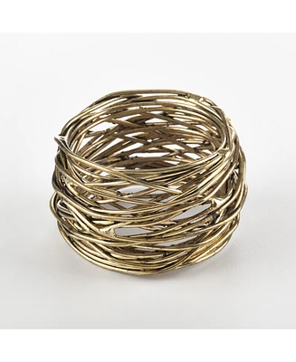 Saro Lifestyle Metal Design Napkin Ring, Set of 4