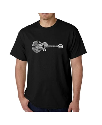 La Pop Art Men's Word T-Shirt - Country Guitar