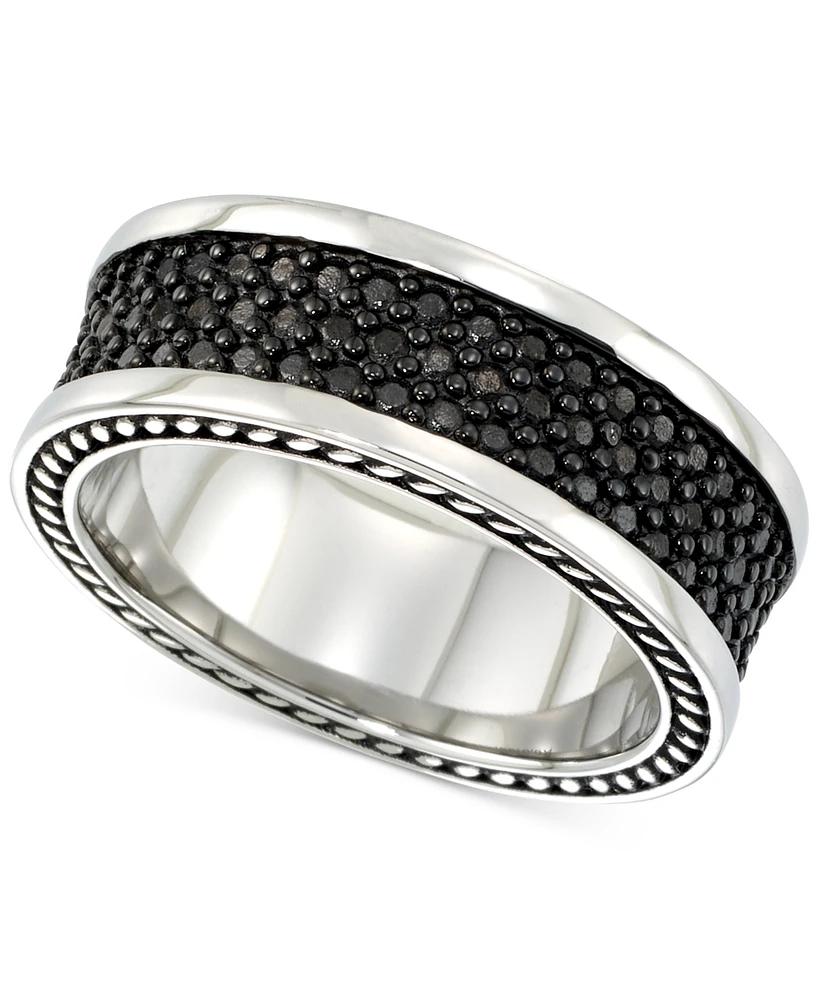 Legacy for Men by Simone I. Smith Men's' Black Ion-Plated Ring Stainless Steel