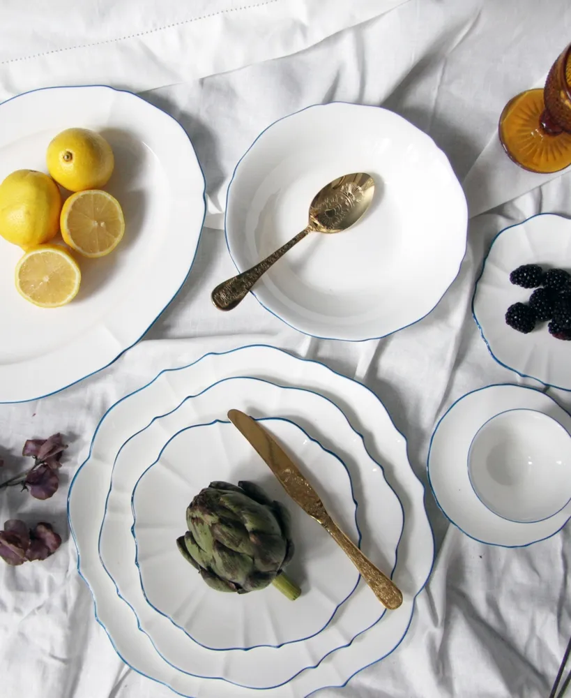 Twig New York Amelie Royal Blue Rim 6.5" Bread Plate