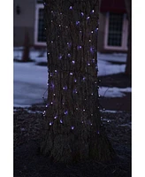 Northlight 2' x 8' Blue Mini Tree Trunk Wrap Christmas Net Lights - Brown Wire