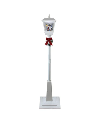 Northlight 70.75" White Lighted Musical Snowman Vertical Snowing Christmas Street Lamp