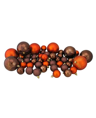 Northlight 125ct Chocolate Brown and Burnt Orange Shatterproof 4-Finish Christmas Ornaments
