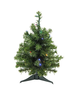 Northlight 18" Pre-Lit Led Canadian Pine Artificial Christmas Tree - Multi Lights