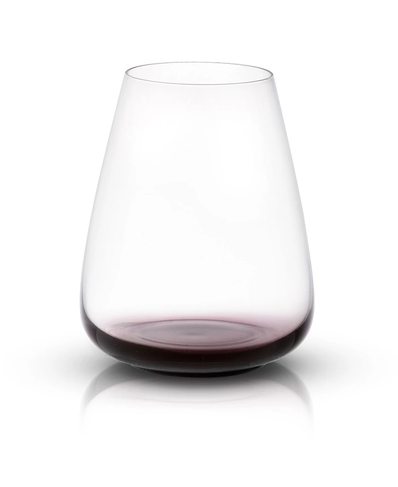 JoyJolt Black Swan Stemless White Wine Glasses, Set of 4