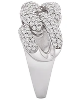 Wrapped in Love Diamond Link Detail Statement Ring (1 ct. t.w.) in Sterling Silver, Created for Macy's